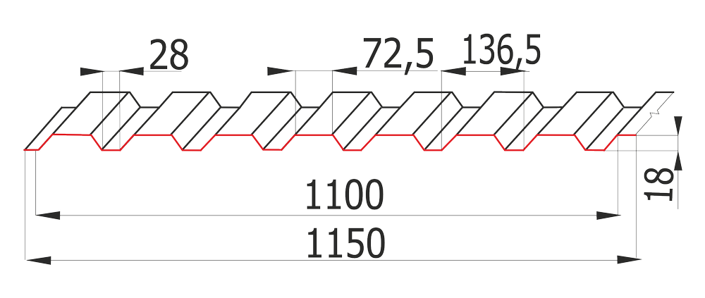 Профнастил Тектум-С / ПС 10 оцинкований / 0,45 мм - Зображення 7