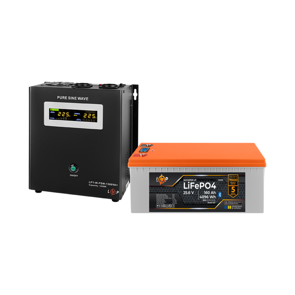 Комплект резервного живлення LP(LogicPower) ДБЖ + літієва (LiFePO4) батарея (UPS В1500 + АКБ LiFePO4 4096W)