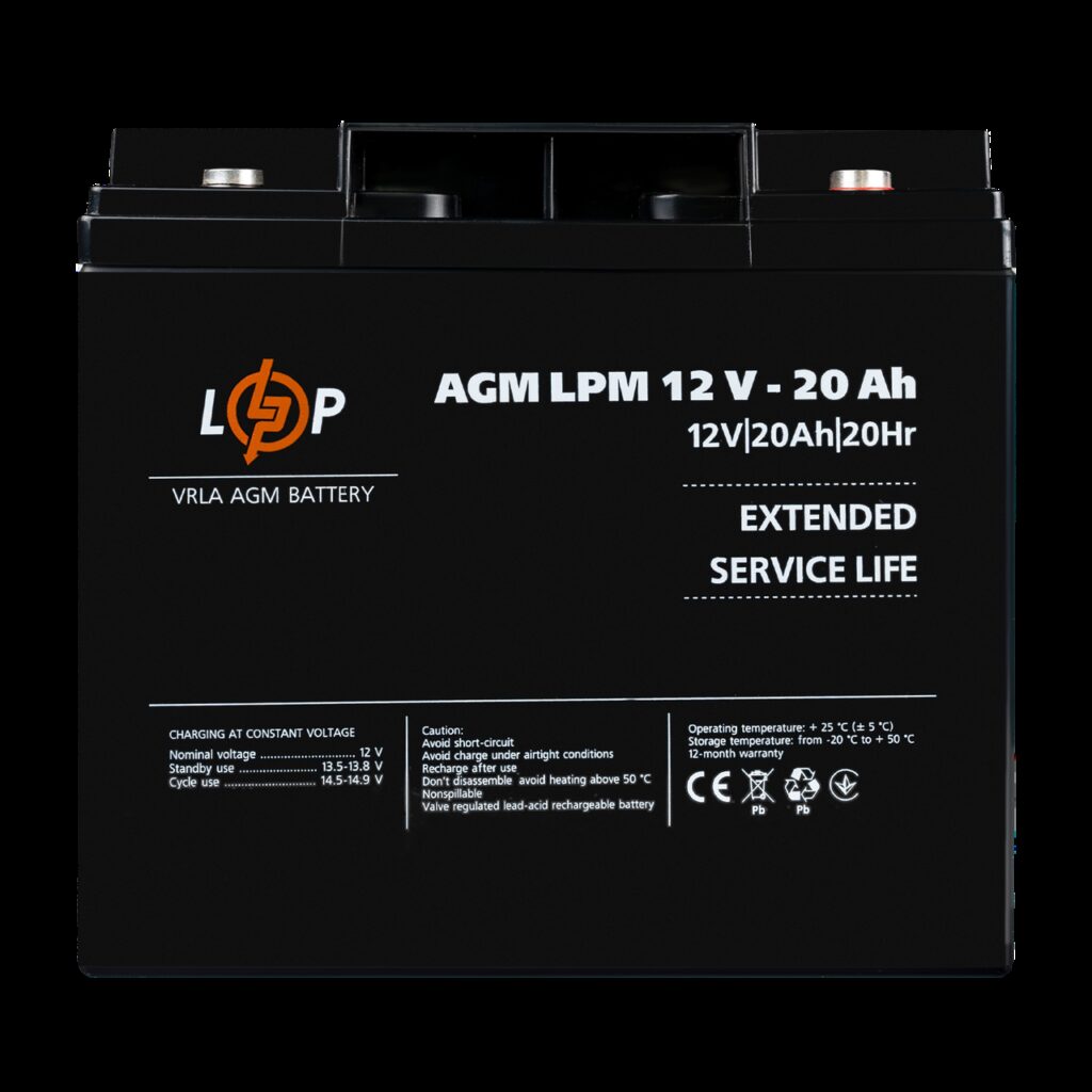 Акумулятор AGM LPM 12V-20 Ah під болт М5