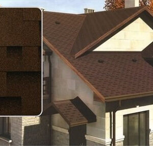 Бітумова одношарова черепиця Акваїзол акцент гірський Каньйон коричневий