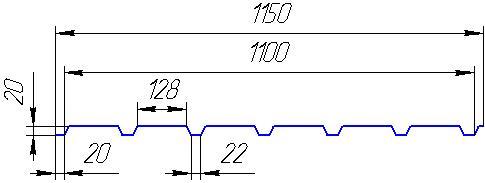 Профнастил ПР-20 а, RAI 3005 ПСМ профіль / 0.45 мм. - Зображення 3