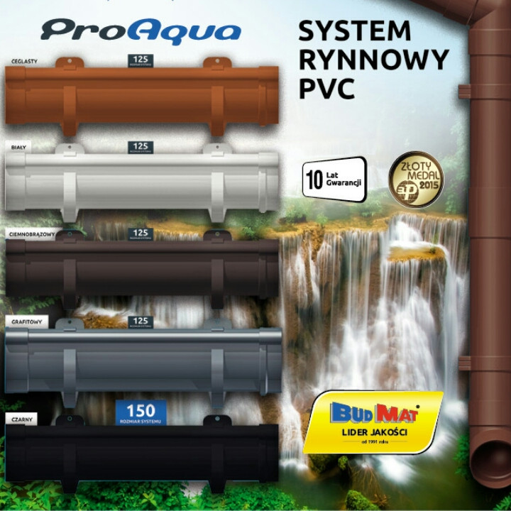 ProAqua 125 жолоб 8017 PVC водостійка система відведення дощової води. - Зображення 2