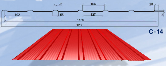 Профнастил С-15 з мікрорибером 0.4 мм RAL 9006 Rogo Китай - Зображення 6