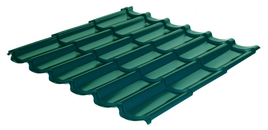 Металочерепиця Rauni RAL 6005 (зелена) PE 0,45 Standart Китай - Зображення 2