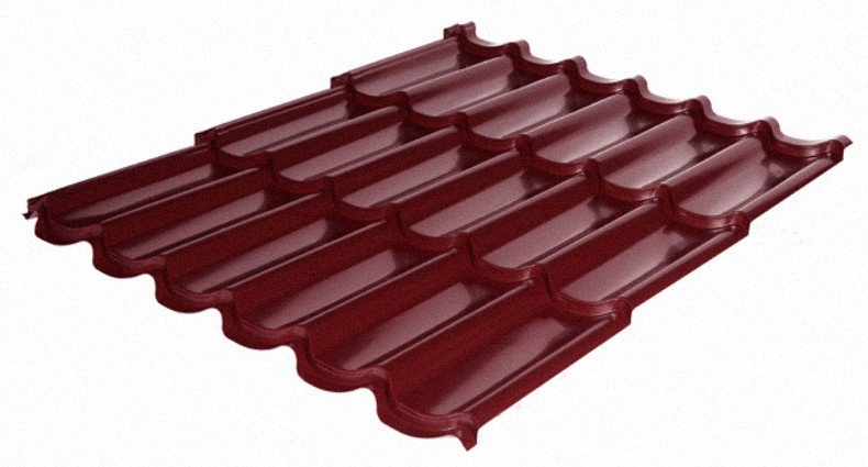 Металочерепиця Rauni Premium RAL 3005 (бордова) MAT 0,45 - Зображення 3