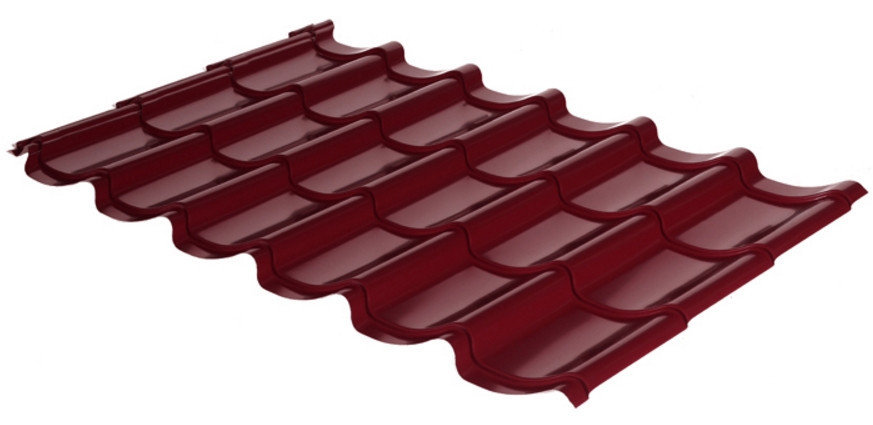 Металочерепиця Rauni RAL 3005 (бордова) PE 0,45 Mini