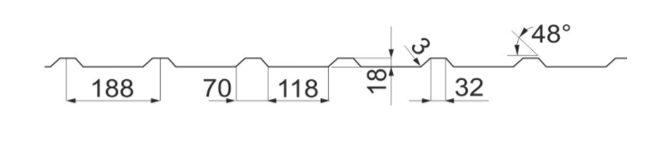 Профнактил фасадний С-18 ⁇ RAL 3005 ⁇ 0,45 ⁇ Megacity ⁇ - Зображення 3