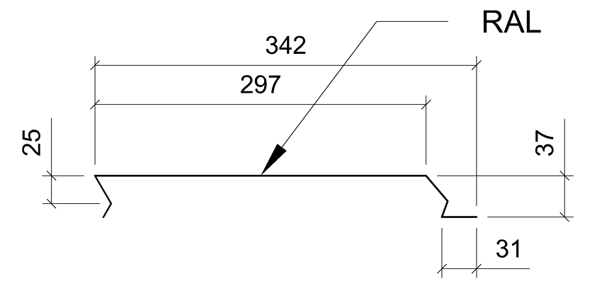 Фасадні облицювальні панелі "Ліберті безшовний" Ral 7024 0.5 мм МАТ Польща ThermaSteel, - Зображення 3