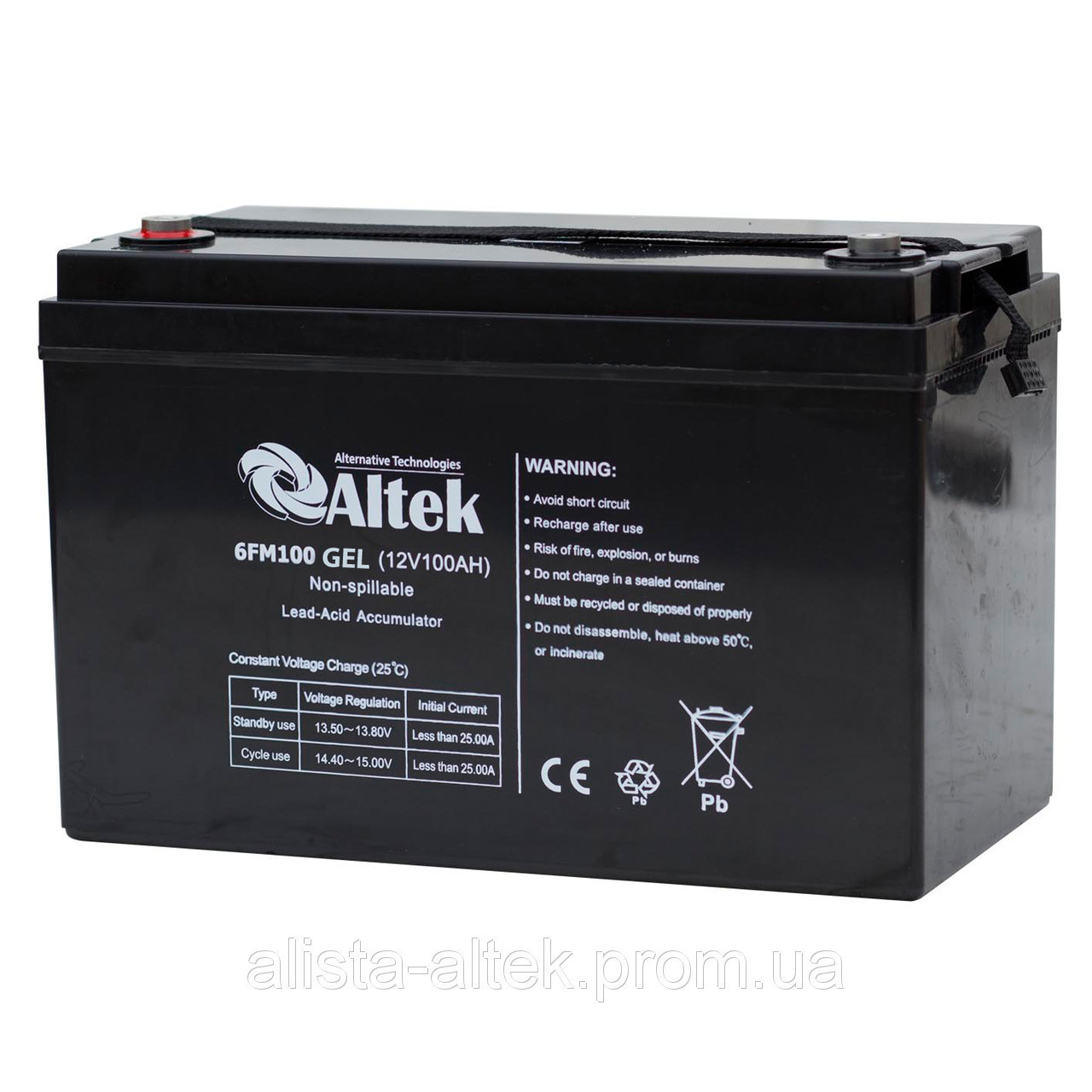 Акумуляторна батарея Альтек 100 А·год GEL - Зображення 2